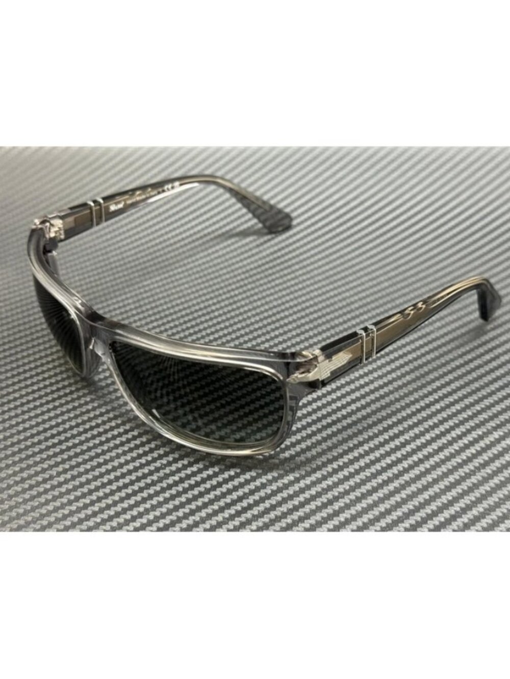 New Persol Men Transparent Grey Gradient Sunglasses 63-14-135